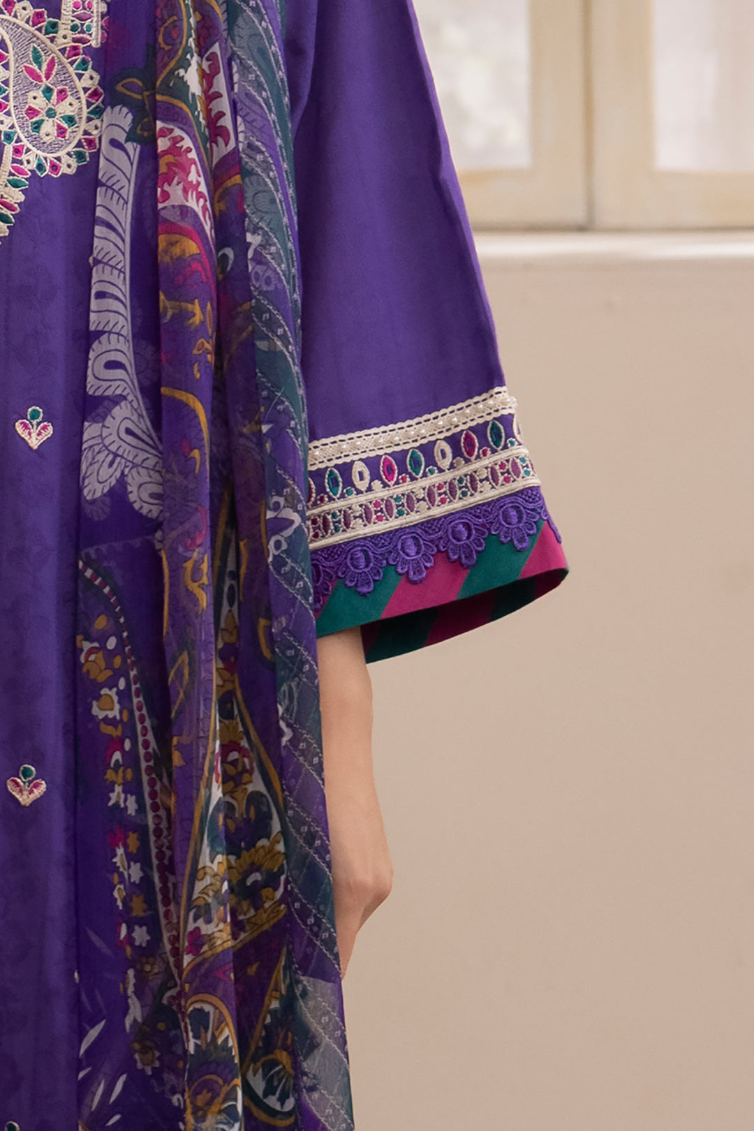 Zellbury | Unstitched 3 Piece Jacquard | Embroidered Shirt Shalwar Dupatta - 1113 - House Of Zarish