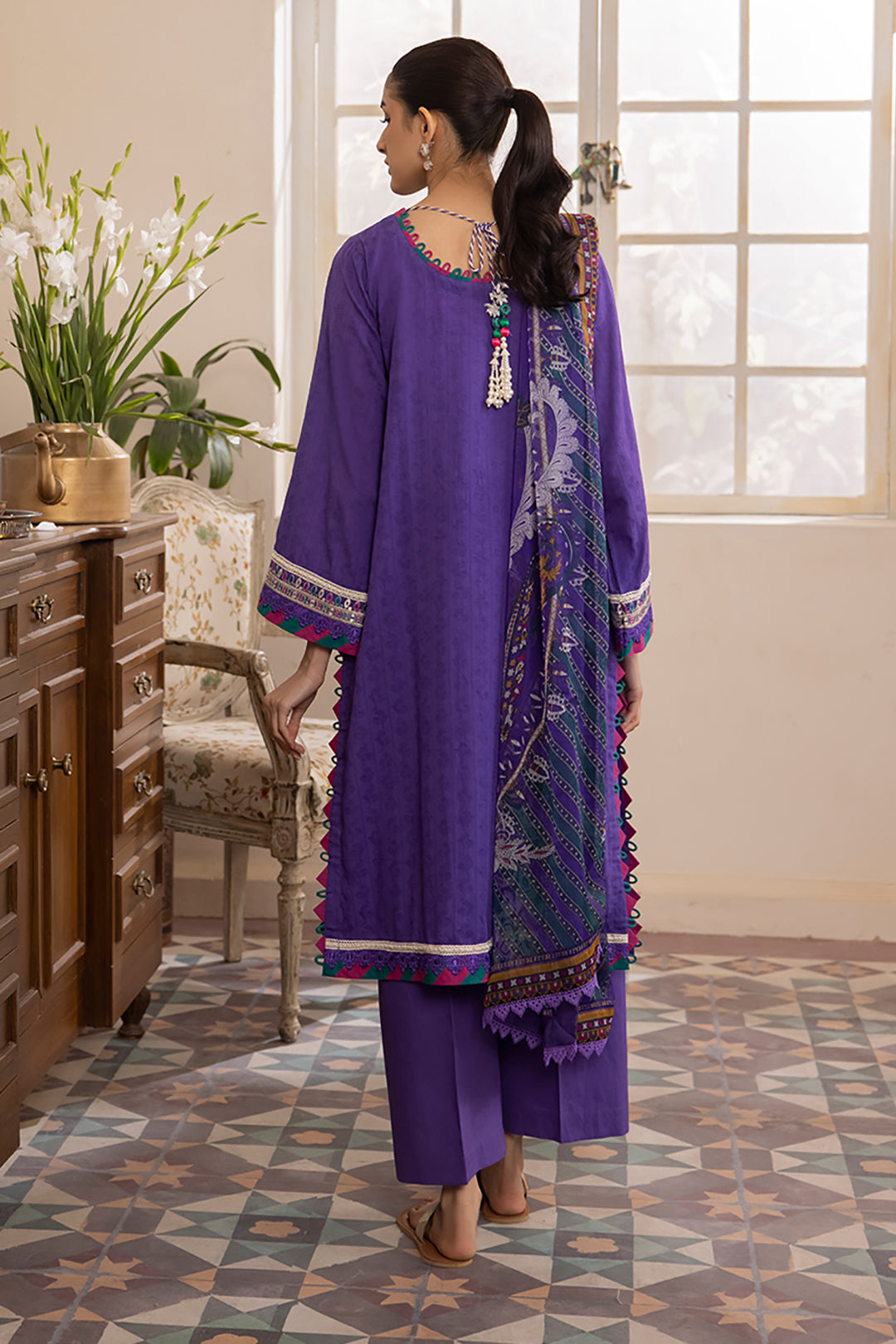 Zellbury | Unstitched 3 Piece Jacquard | Embroidered Shirt Shalwar Dupatta - 1113 - House Of Zarish