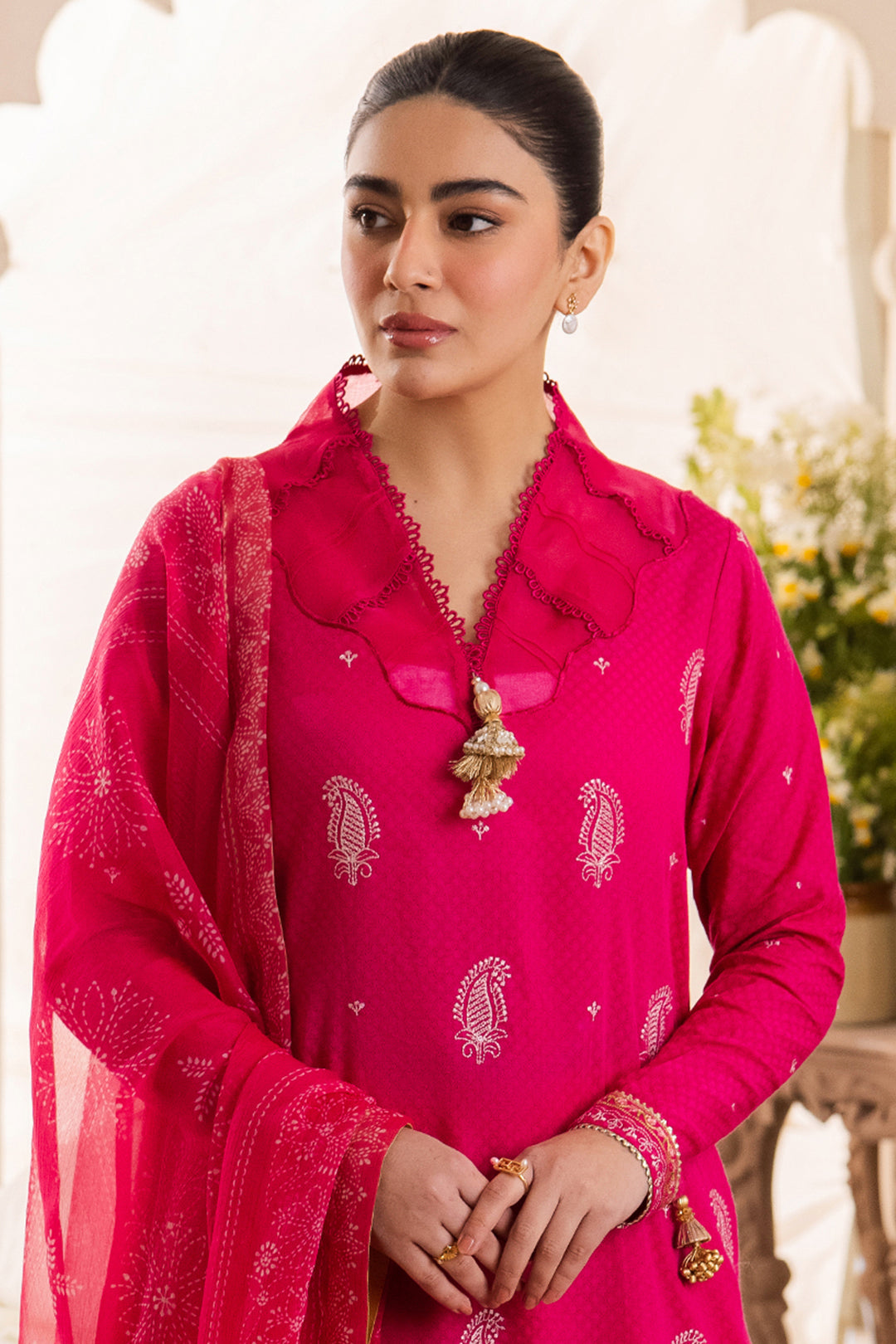 Zellbury | Unstitched 3 Piece Jacquard | Embroidered Shirt Shalwar Dupatta - 1118 - House Of Zarish