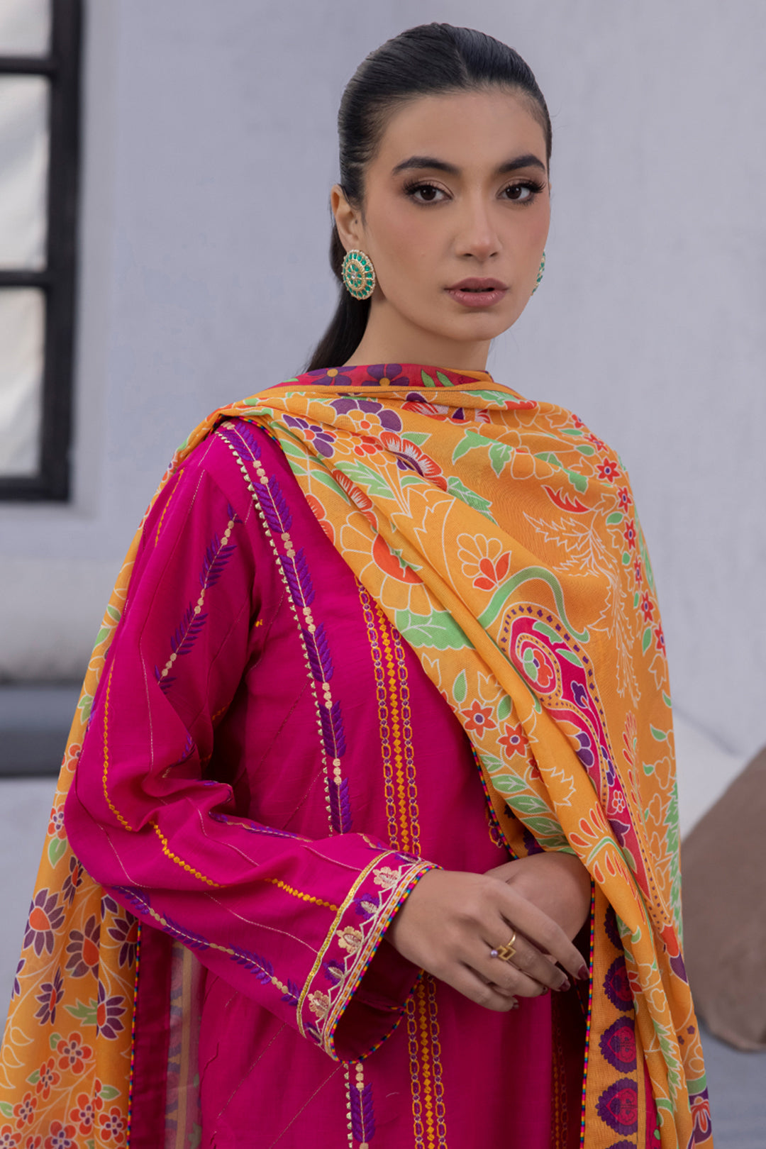 Zellbury | Unstitched 3 Piece Lawn | Embroidered Shirt Shalwar Dupatta - 1125 - House Of Zarish