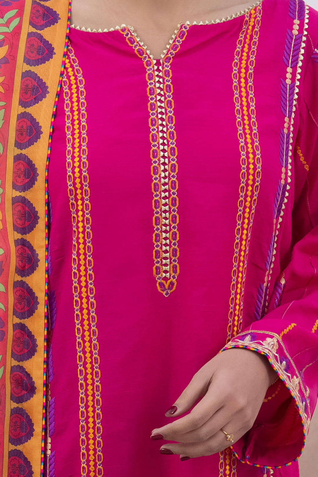 Zellbury | Unstitched 3 Piece Lawn | Embroidered Shirt Shalwar Dupatta - 1125 - House Of Zarish