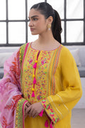 Zellbury | Unstitched 3 Piece Yellow | Embroidered Shirt Shalwar Dupatta - 1126 - House Of Zarish