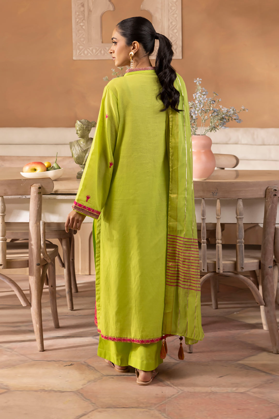Zellbury | Unstitched 3 Piece Green | Embroidered Shirt Shalwar Dupatta - 1131 - Libasekhas