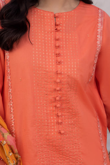 Zellbury | Unstitched 3 Piece Cambric | Embroidered Shirt Shalwar Dupatta - 1143 - Libasekhas