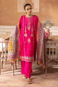 Zellbury | Unstitched 3 Piece Magenta | Embroidered Shirt Shalwar Dupatta - 1145 - Libasekhas