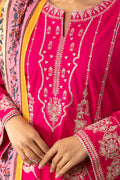 Zellbury | Unstitched 3 Piece Magenta | Embroidered Shirt Shalwar Dupatta - 1145 - House Of Zarish