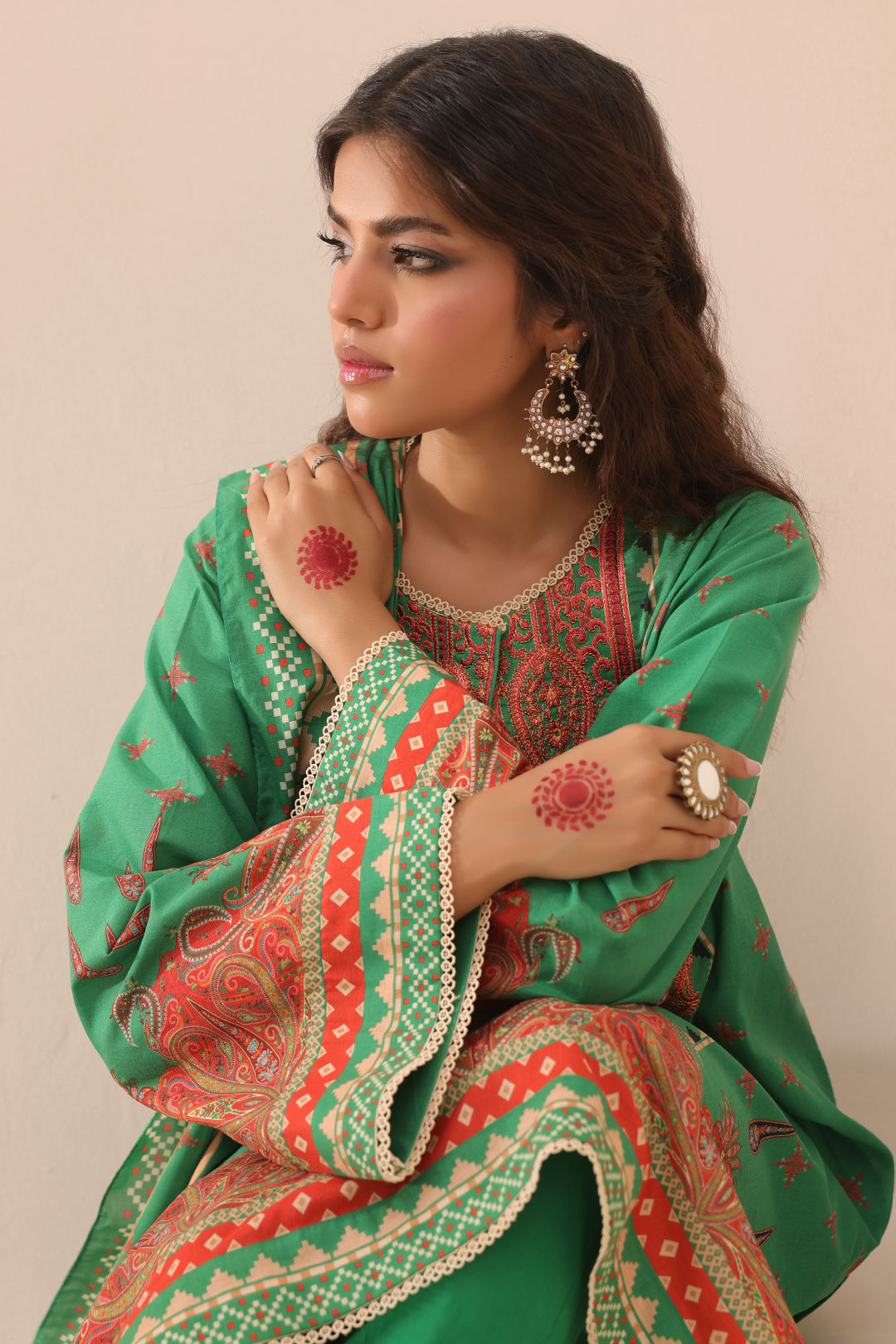 Zellbury | Unstitched 3 Piece Lawn | Embroidered Shirt Shalwar Dupatta - 1247 - House Of Zarish