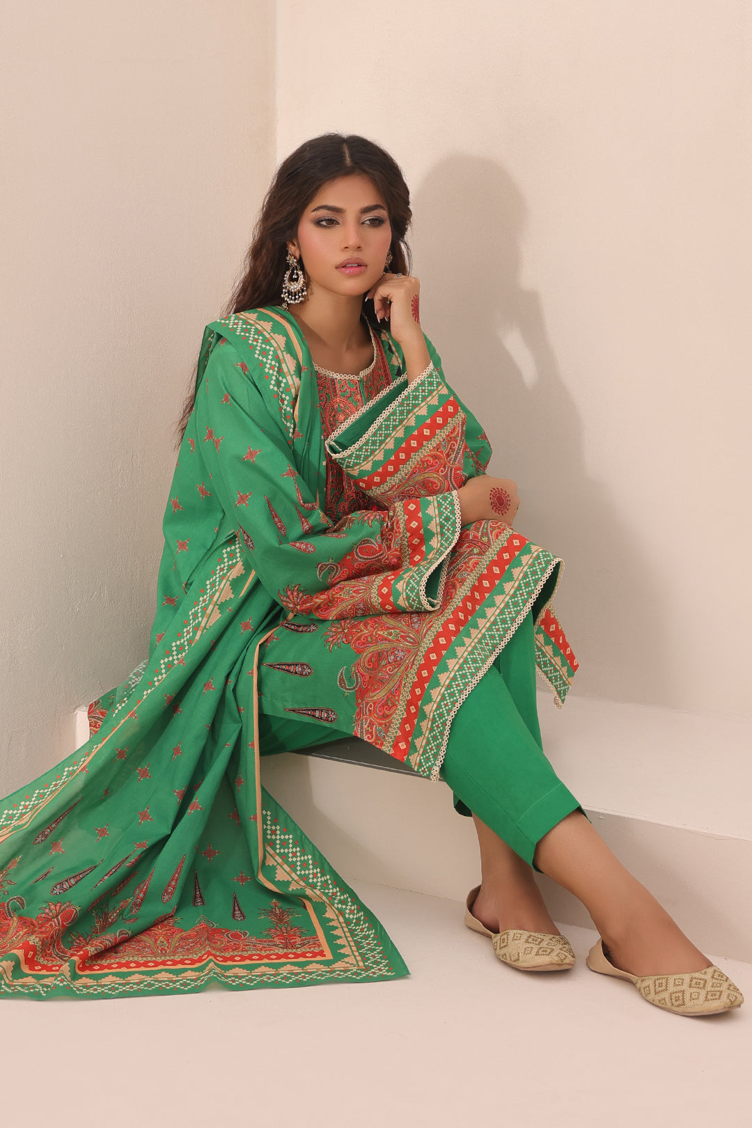 Zellbury | Unstitched 3 Piece Lawn | Embroidered Shirt Shalwar Dupatta - 1247 - House Of Zarish