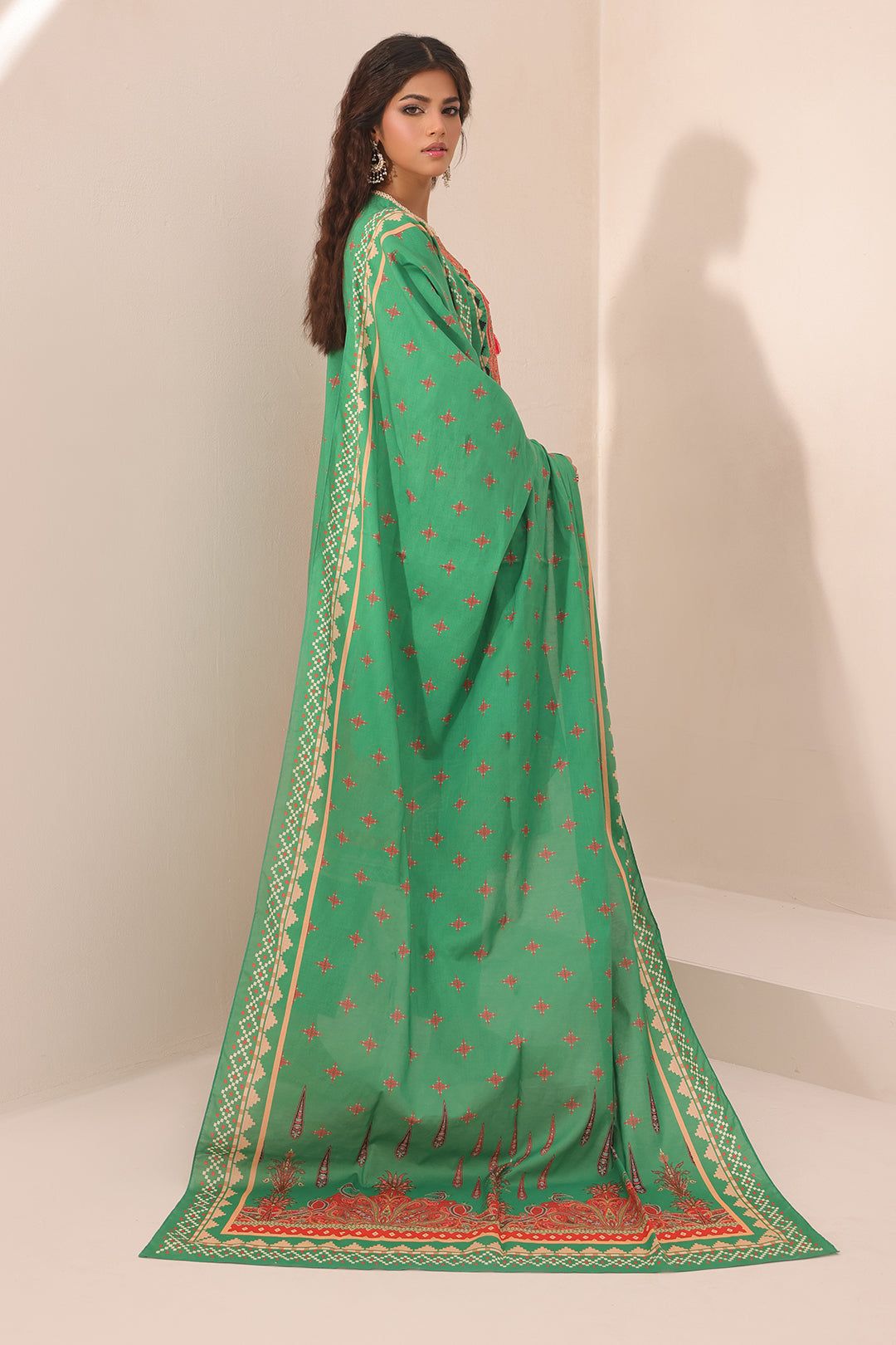 Zellbury | Unstitched 3 Piece Lawn | Embroidered Shirt Shalwar Dupatta - 1247 - House Of Zarish