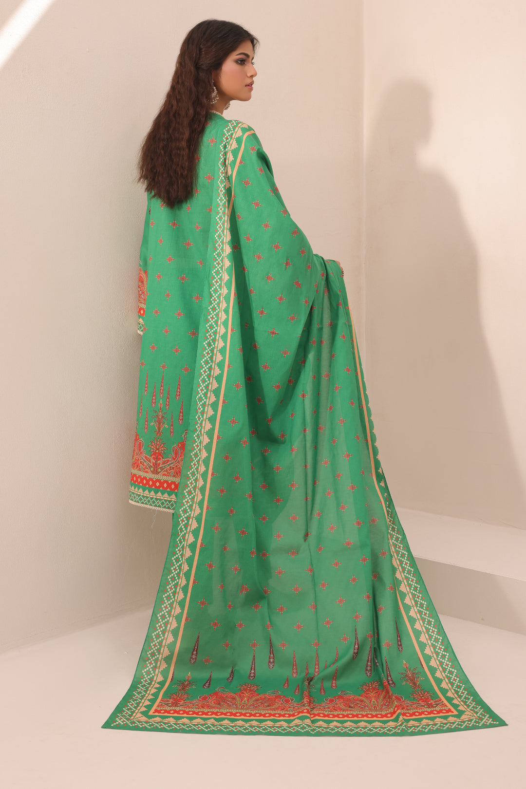 Zellbury | Unstitched 3 Piece Lawn | Embroidered Shirt Shalwar Dupatta - 1247 - House Of Zarish