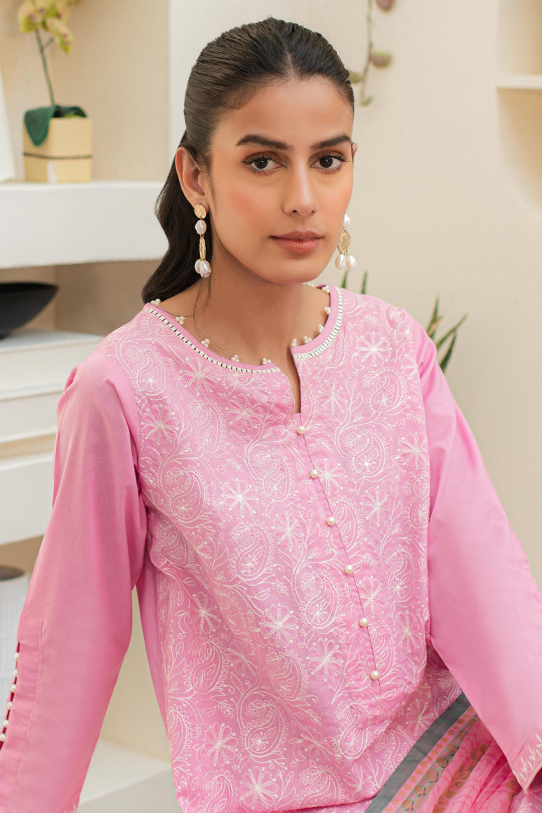 Zellbury | Unstitched 3 Piece Lawn | Embroidered Shirt Shalwar Dupatta - 1260 - House Of Zarish