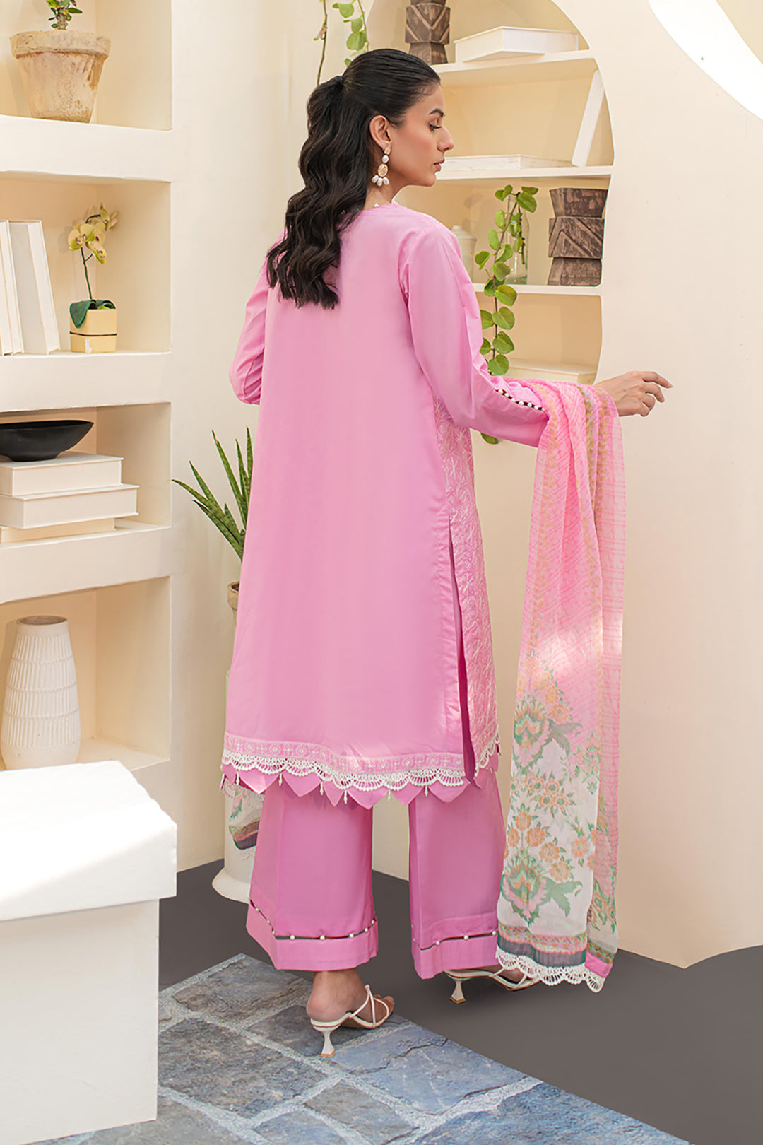 Zellbury | Unstitched 3 Piece Lawn | Embroidered Shirt Shalwar Dupatta - 1260 - House Of Zarish