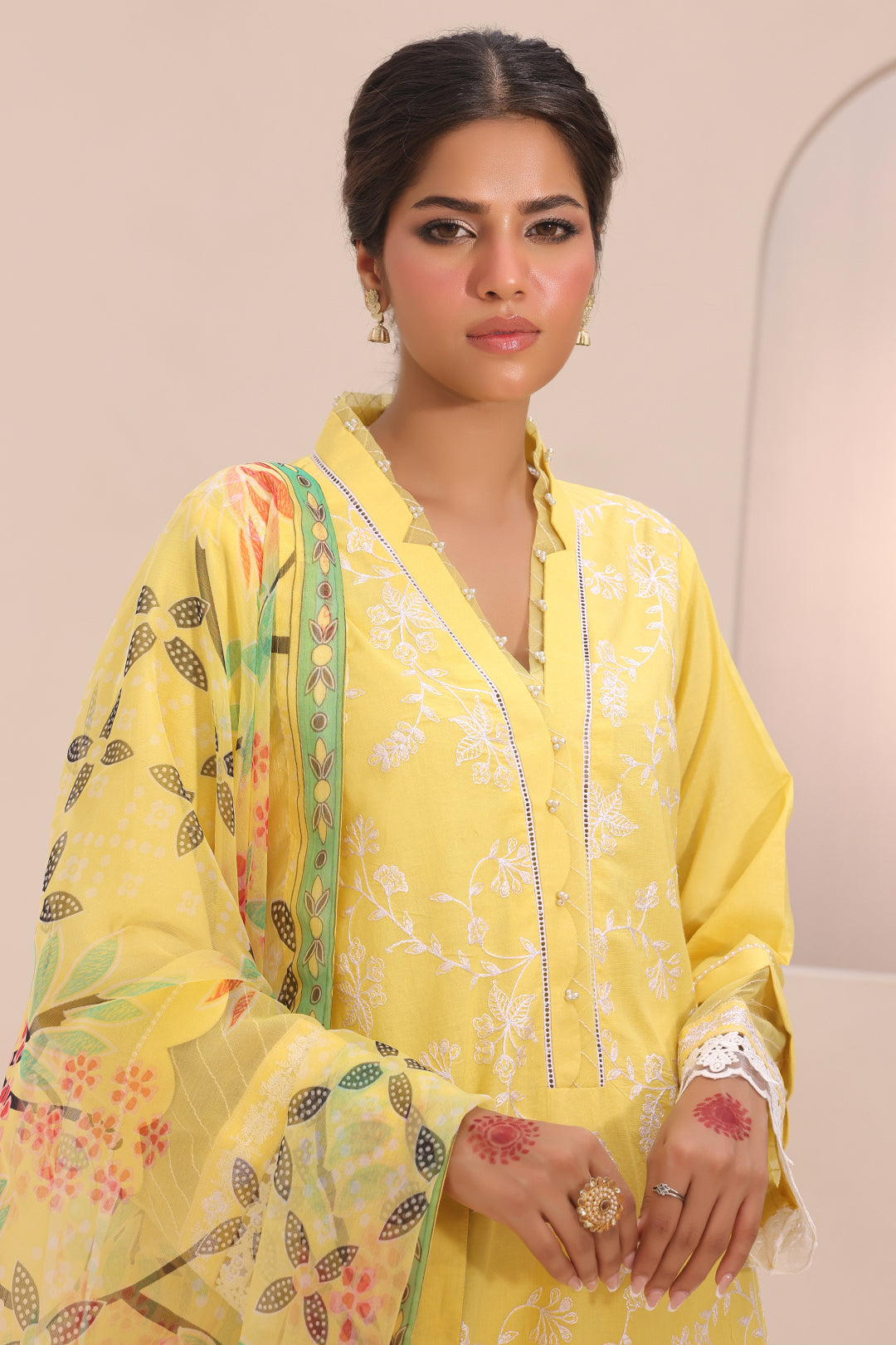 Zellbury | Unstitched 3 Piece Lawn | Embroidered Shirt Shalwar Dupatta - 1261 - House Of Zarish
