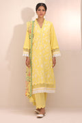 Zellbury | Unstitched 3 Piece Lawn | Embroidered Shirt Shalwar Dupatta - 1261 - House Of Zarish