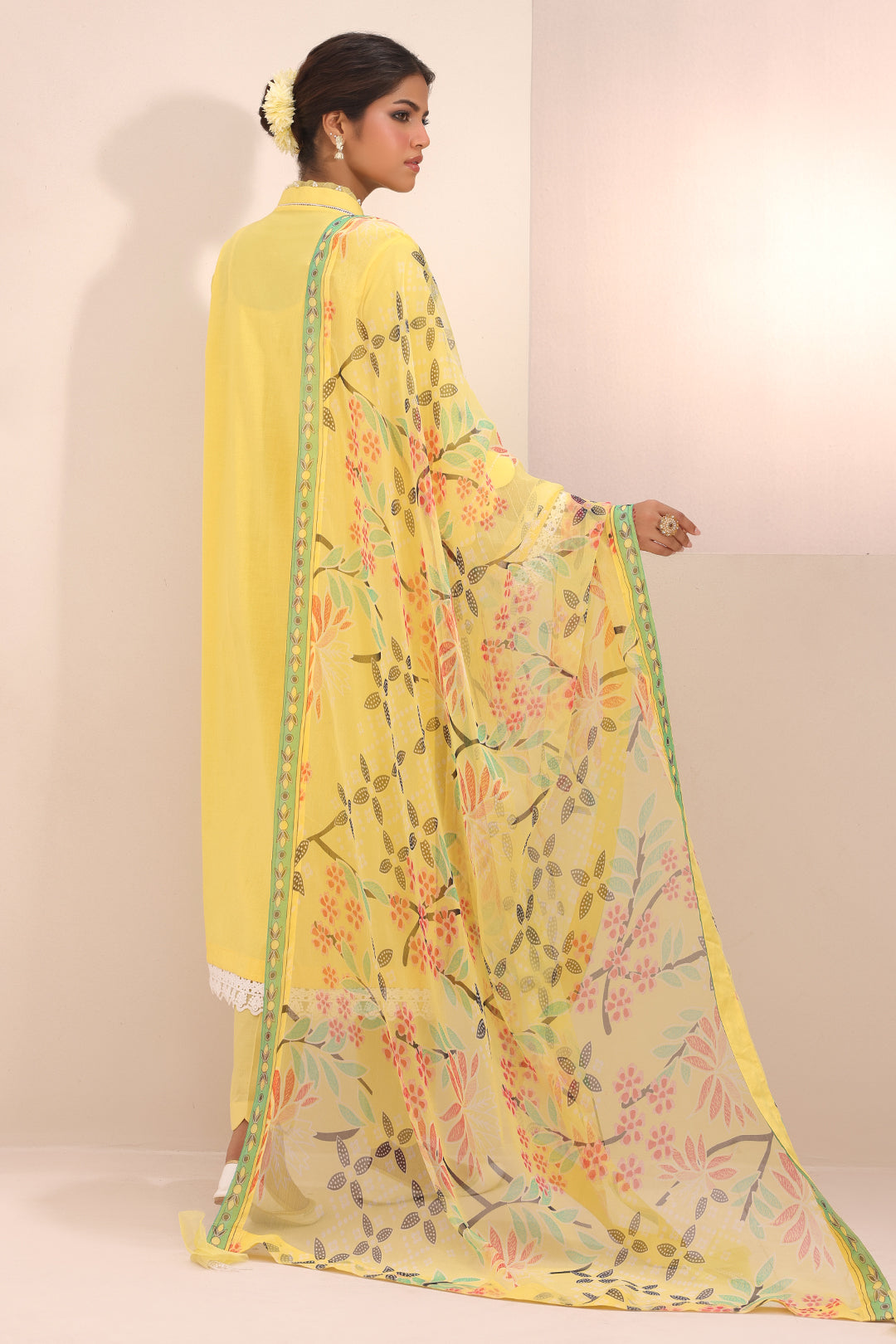 Zellbury | Unstitched 3 Piece Lawn | Embroidered Shirt Shalwar Dupatta - 1261 - Libasekhas