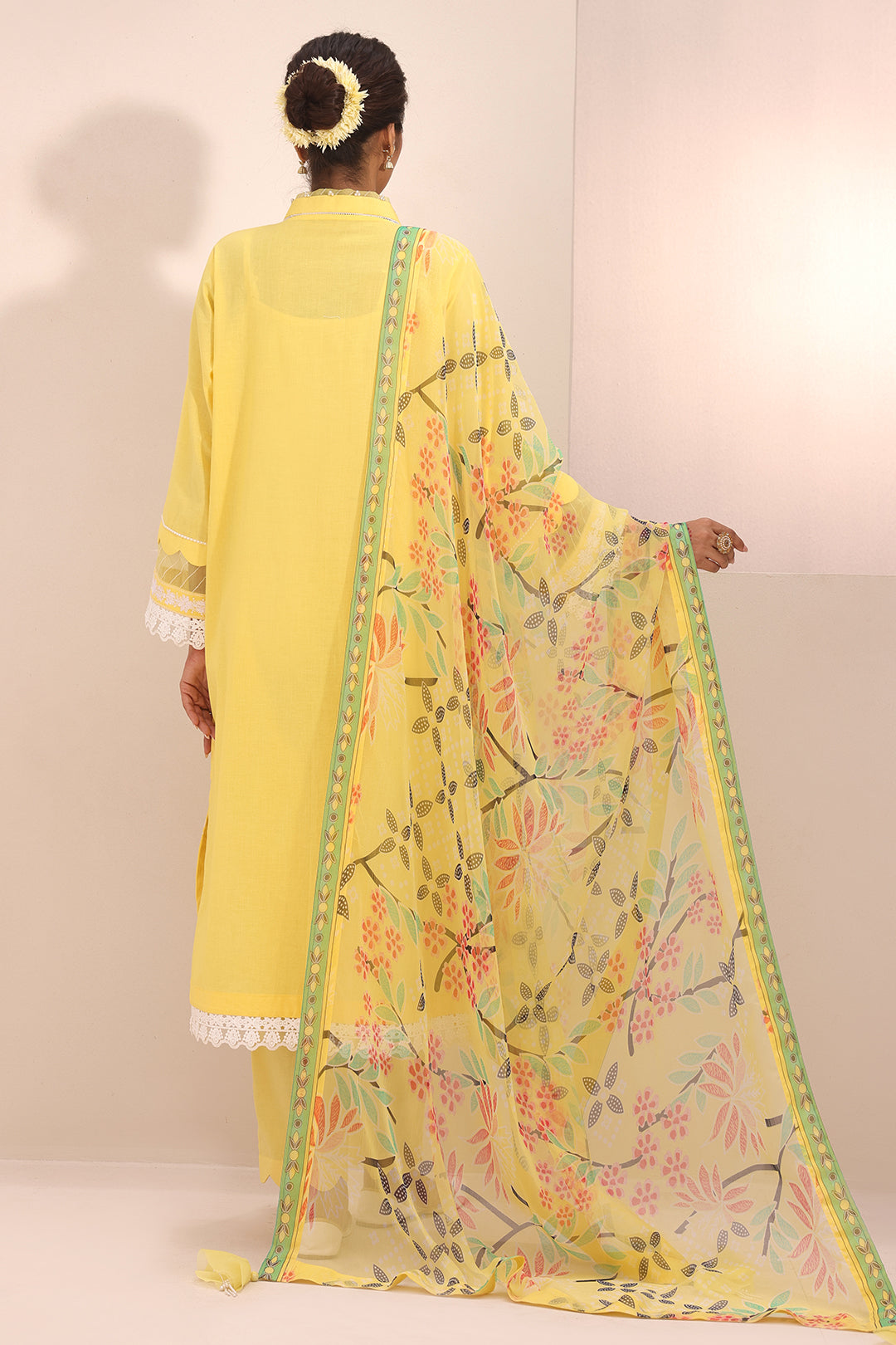 Zellbury | Unstitched 3 Piece Lawn | Embroidered Shirt Shalwar Dupatta - 1261 - House Of Zarish