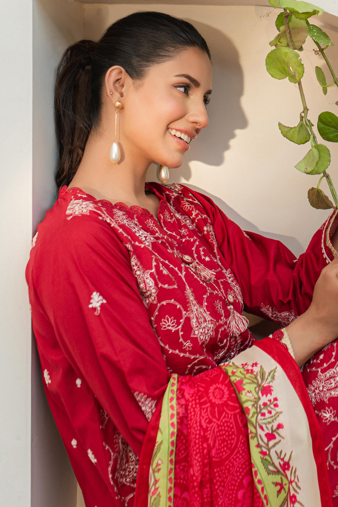 Zellbury | Unstitched 3 Piece Lawn | Embroidered Shirt Shalwar Dupatta - 1262 - House Of Zarish