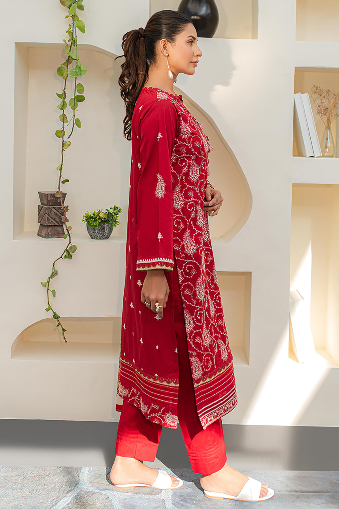 Zellbury | Unstitched 3 Piece Lawn | Embroidered Shirt Shalwar Dupatta - 1262 - House Of Zarish