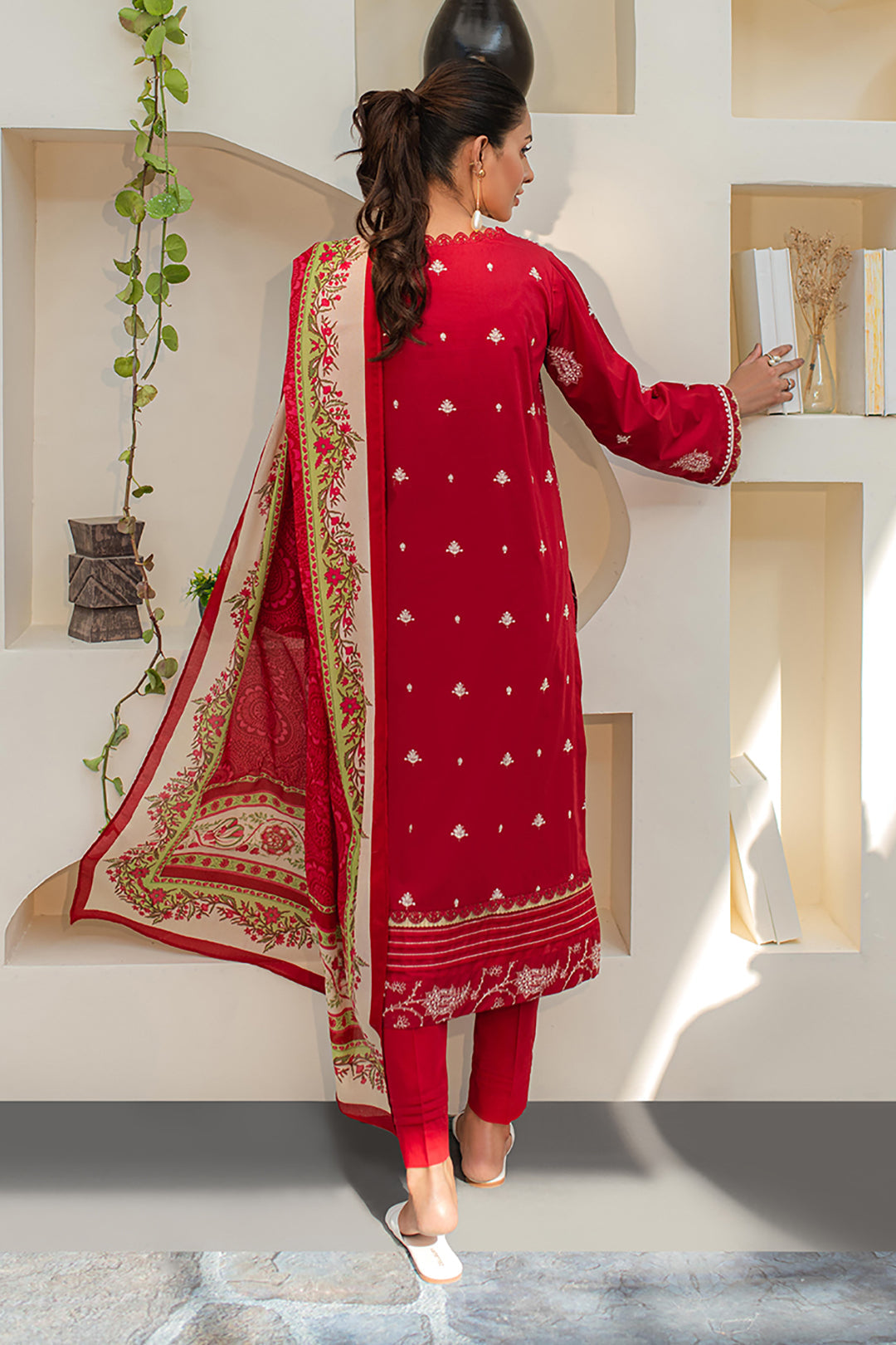 Zellbury | Unstitched 3 Piece Lawn | Embroidered Shirt Shalwar Dupatta - 1262 - House Of Zarish