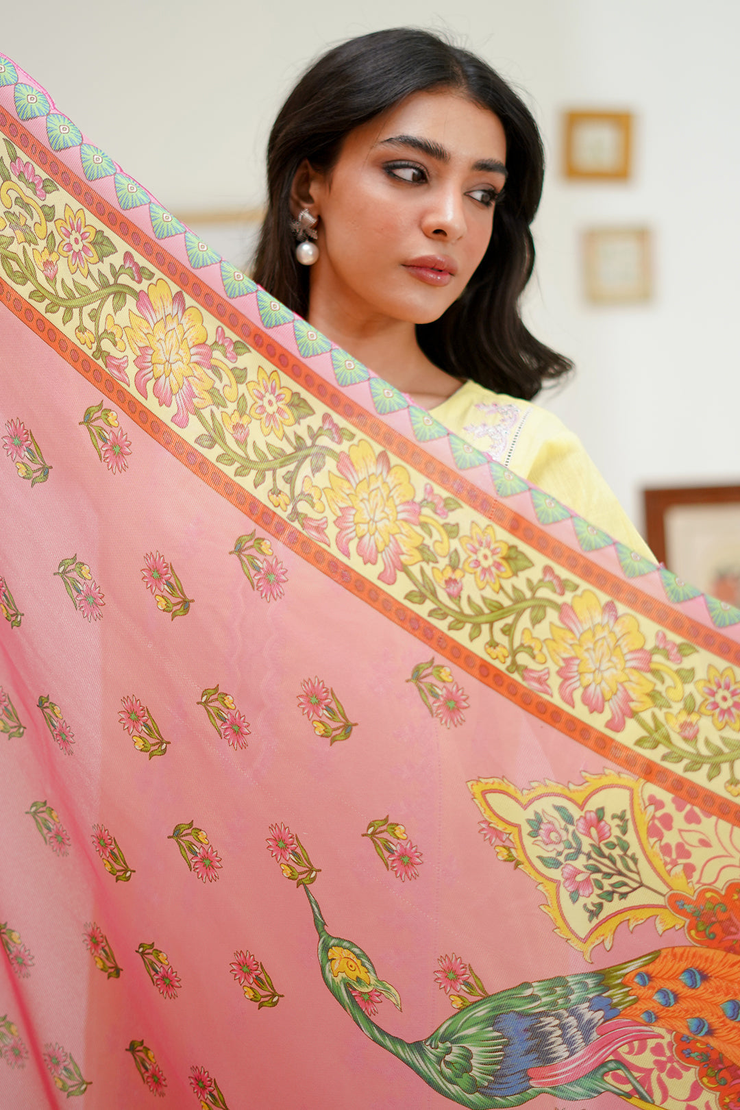 Zellbury | Unstitched 3 Piece Lawn | Embroidered Shirt Shalwar Dupatta - 1266 - House Of Zarish