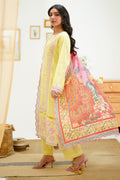 Zellbury | Unstitched 3 Piece Lawn | Embroidered Shirt Shalwar Dupatta - 1266 - House Of Zarish