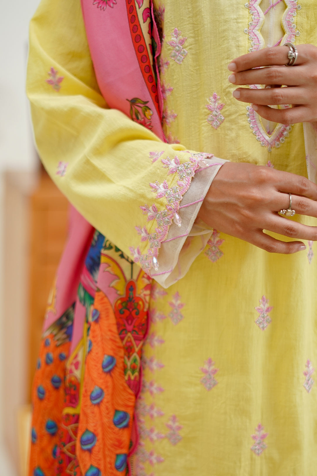 Zellbury | Unstitched 3 Piece Lawn | Embroidered Shirt Shalwar Dupatta - 1266 - House Of Zarish