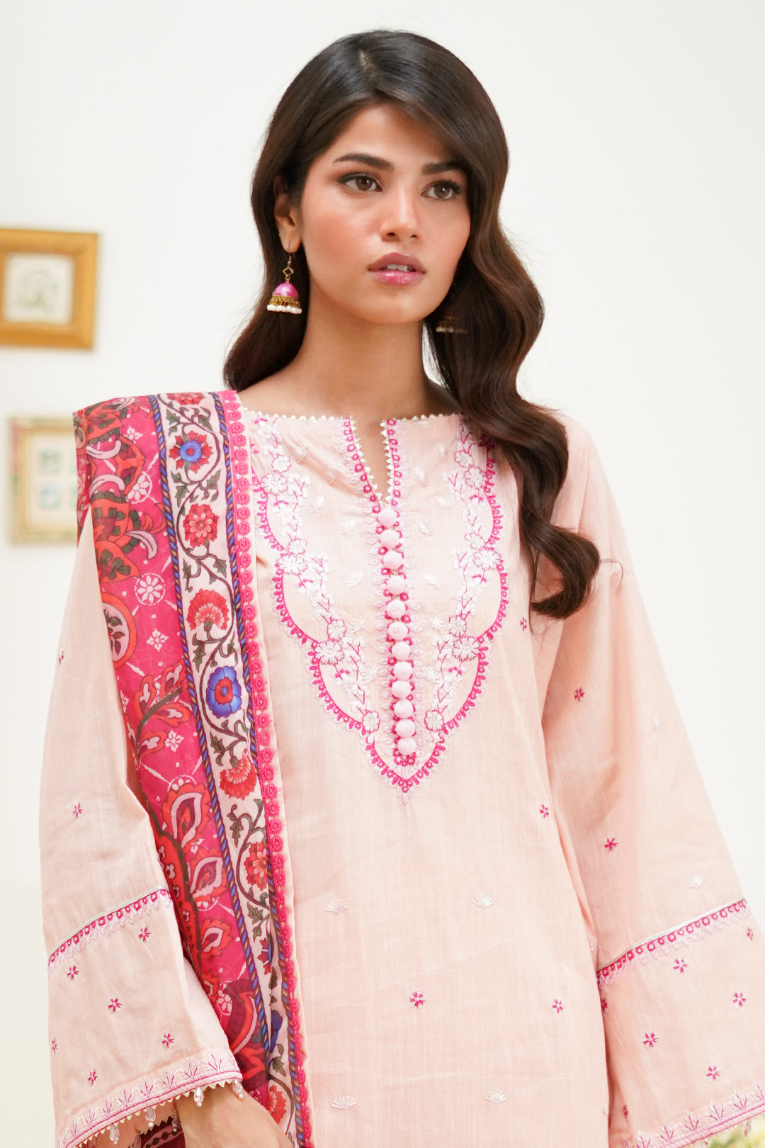 Zellbury | Unstitched 3 Piece Lawn | Embroidered Shirt Shalwar Dupatta - 1267 - House Of Zarish