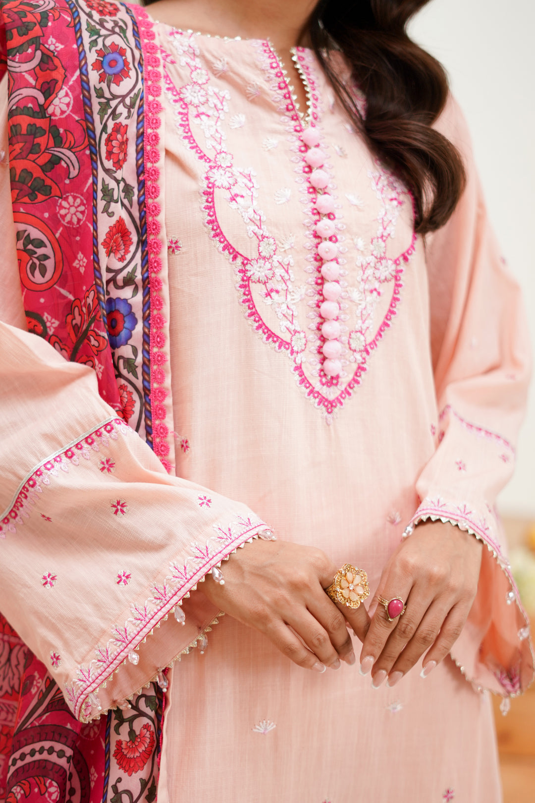 Zellbury | Unstitched 3 Piece Lawn | Embroidered Shirt Shalwar Dupatta - 1267 - House Of Zarish