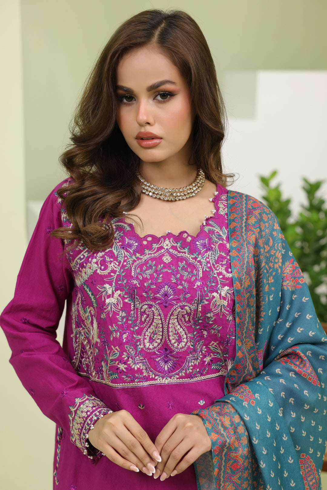 Zellbury | Unstitched 3 Piece Cambric | Embroidered Shirt Shalwar Dupatta - 1269 - House Of Zarish