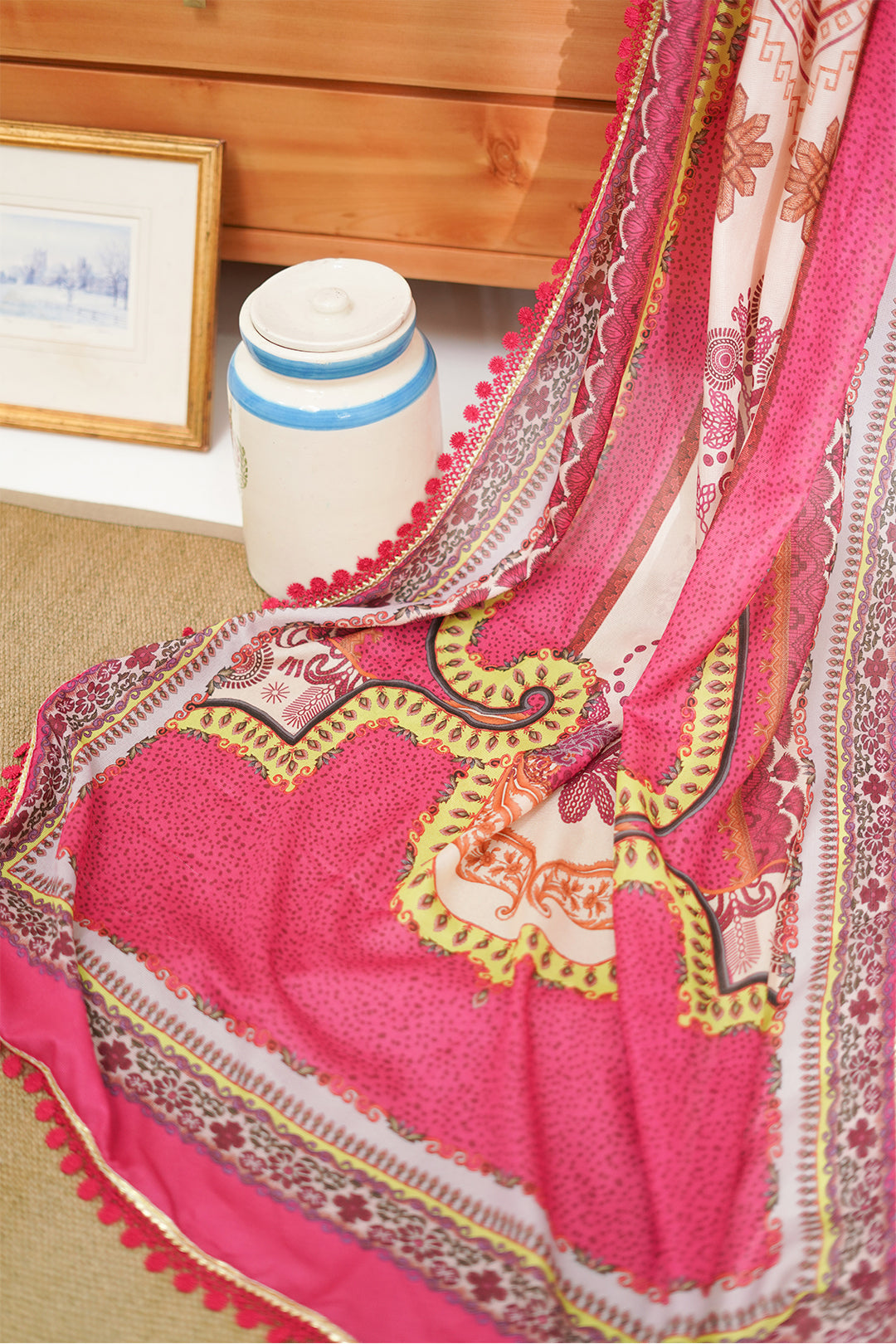Zellbury | Unstitched 3 Piece Lawn | Embroidered Shirt Shalwar Dupatta - 1270 - House Of Zarish