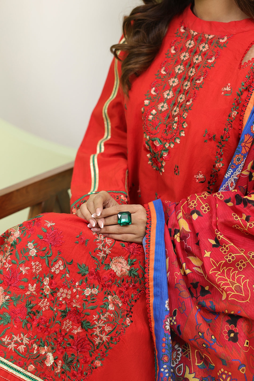 Zellbury | Unstitched 3 Piece Lawn | Embroidered Shirt Shalwar Dupatta - 1271 - House Of Zarish