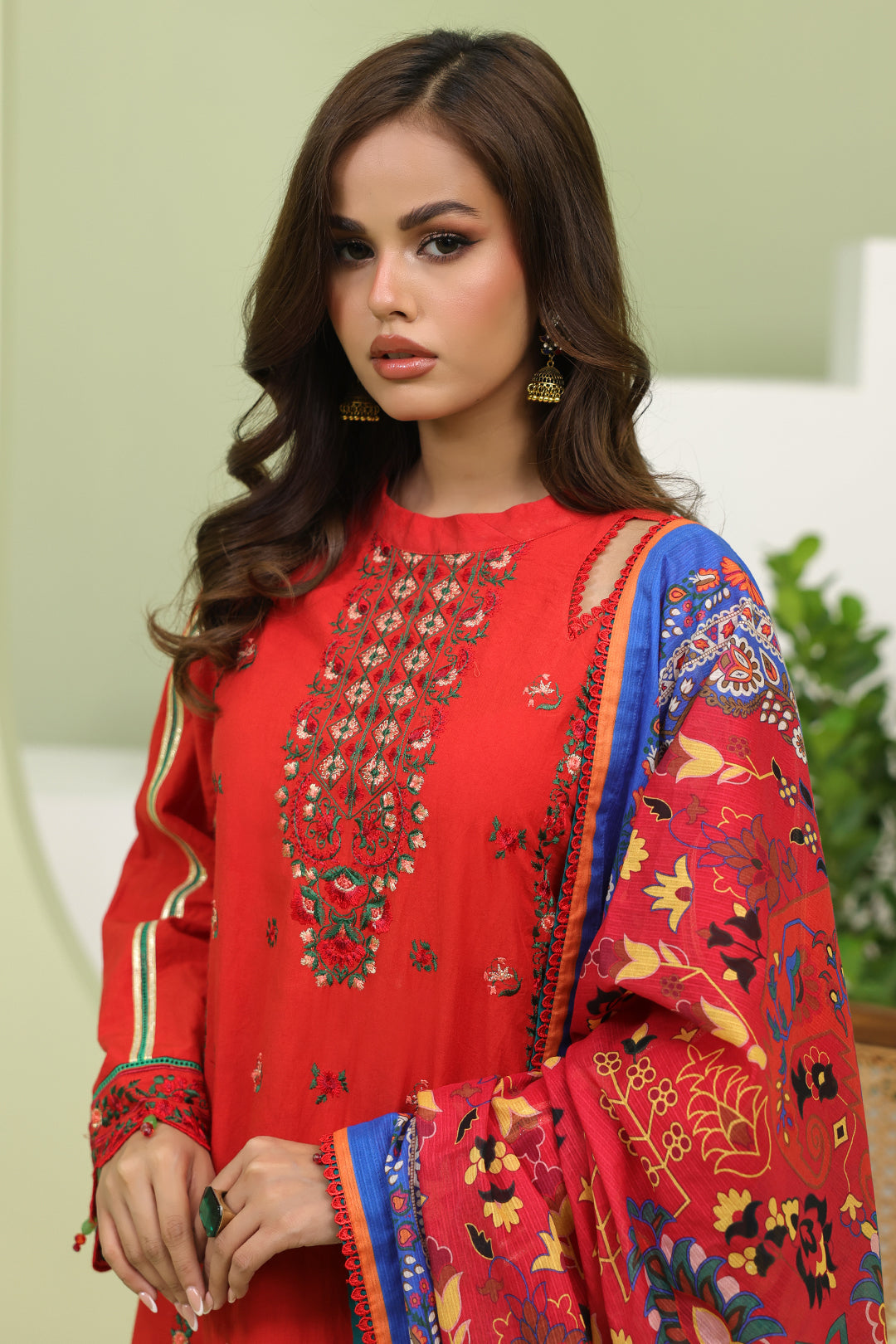 Zellbury | Unstitched 3 Piece Lawn | Embroidered Shirt Shalwar Dupatta - 1271 - House Of Zarish