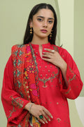 Zellbury | Unstitched 3 Piece Slub | Embroidered Shirt Shalwar Dupatta - 1272 - Libasekhas