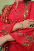 Zellbury | Unstitched 3 Piece Slub | Embroidered Shirt Shalwar Dupatta - 1272 - Libasekhas