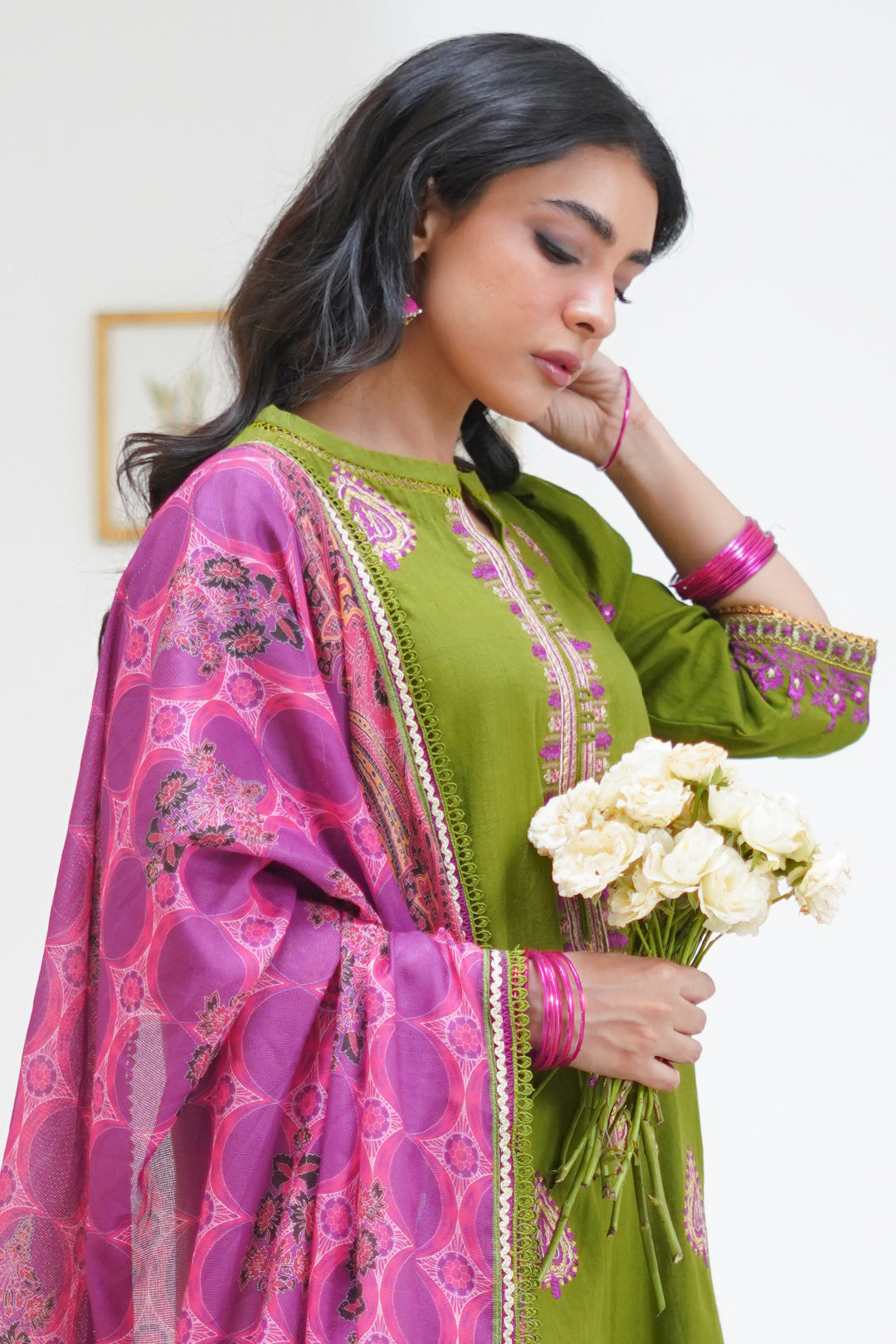 Zellbury | Unstitched 3 Piece Lawn | Embroidered Shirt Shalwar Dupatta - 1273 - House Of Zarish