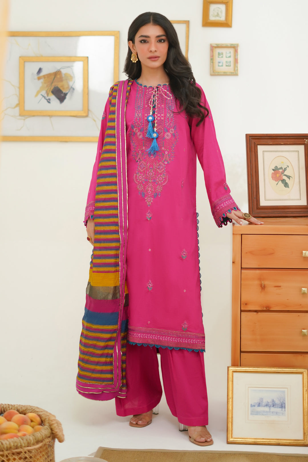 Zellbury | Unstitched 3 Piece Lawn | Embroidered Shirt Shalwar Dupatta - 1276 - House Of Zarish