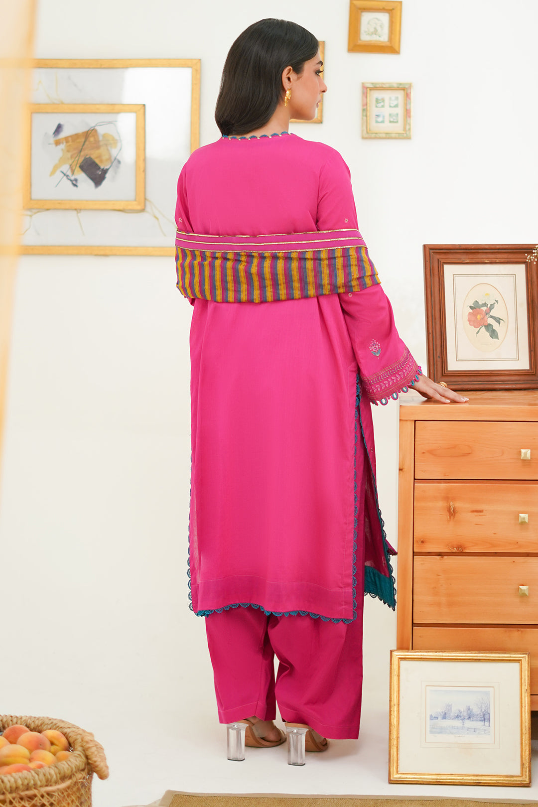 Zellbury | Unstitched 3 Piece Lawn | Embroidered Shirt Shalwar Dupatta - 1276 - House Of Zarish