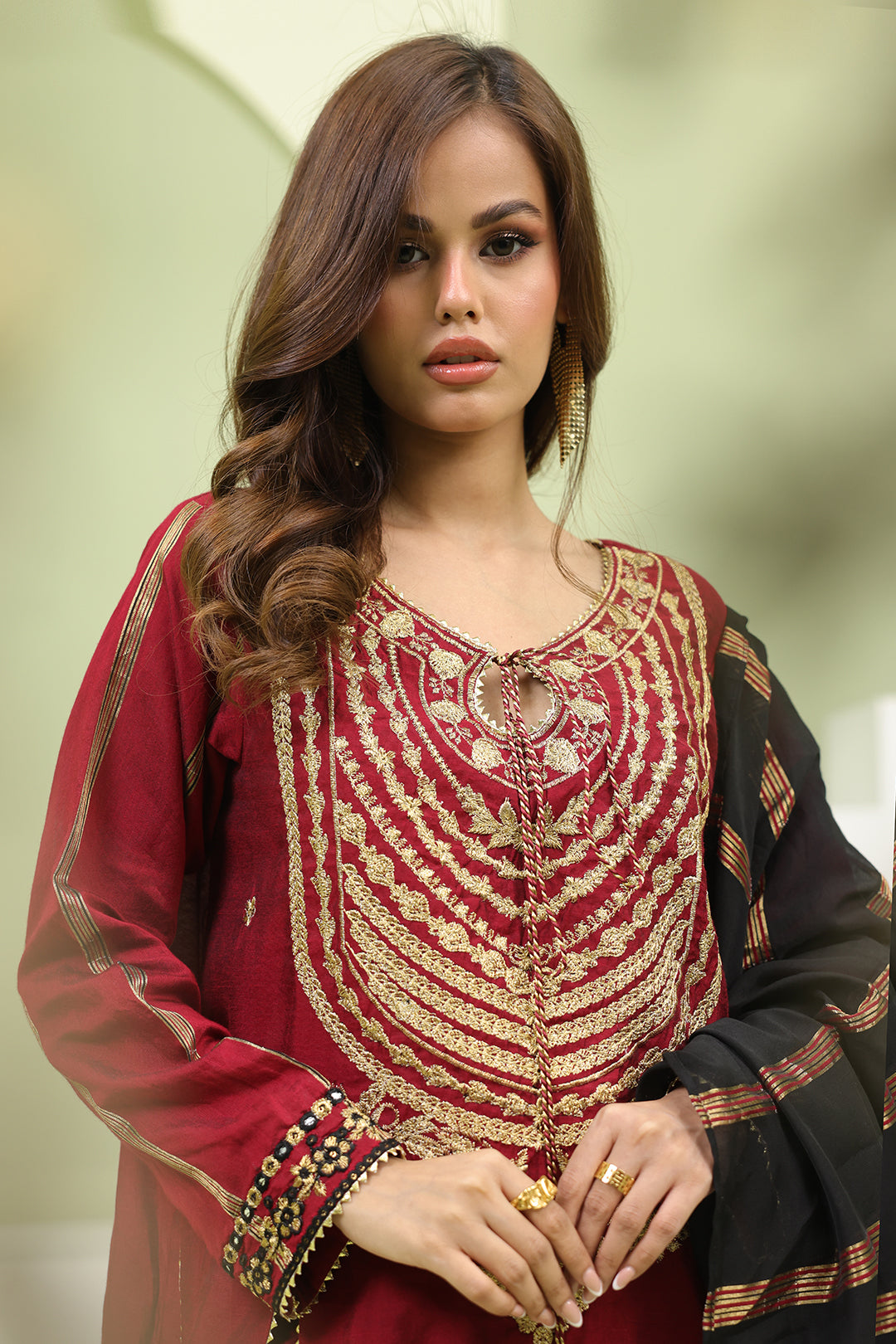 Zellbury | Unstitched 3 Piece Yarn | Embroidered Shirt Shalwar Dupatta - 1294 - House Of Zarish