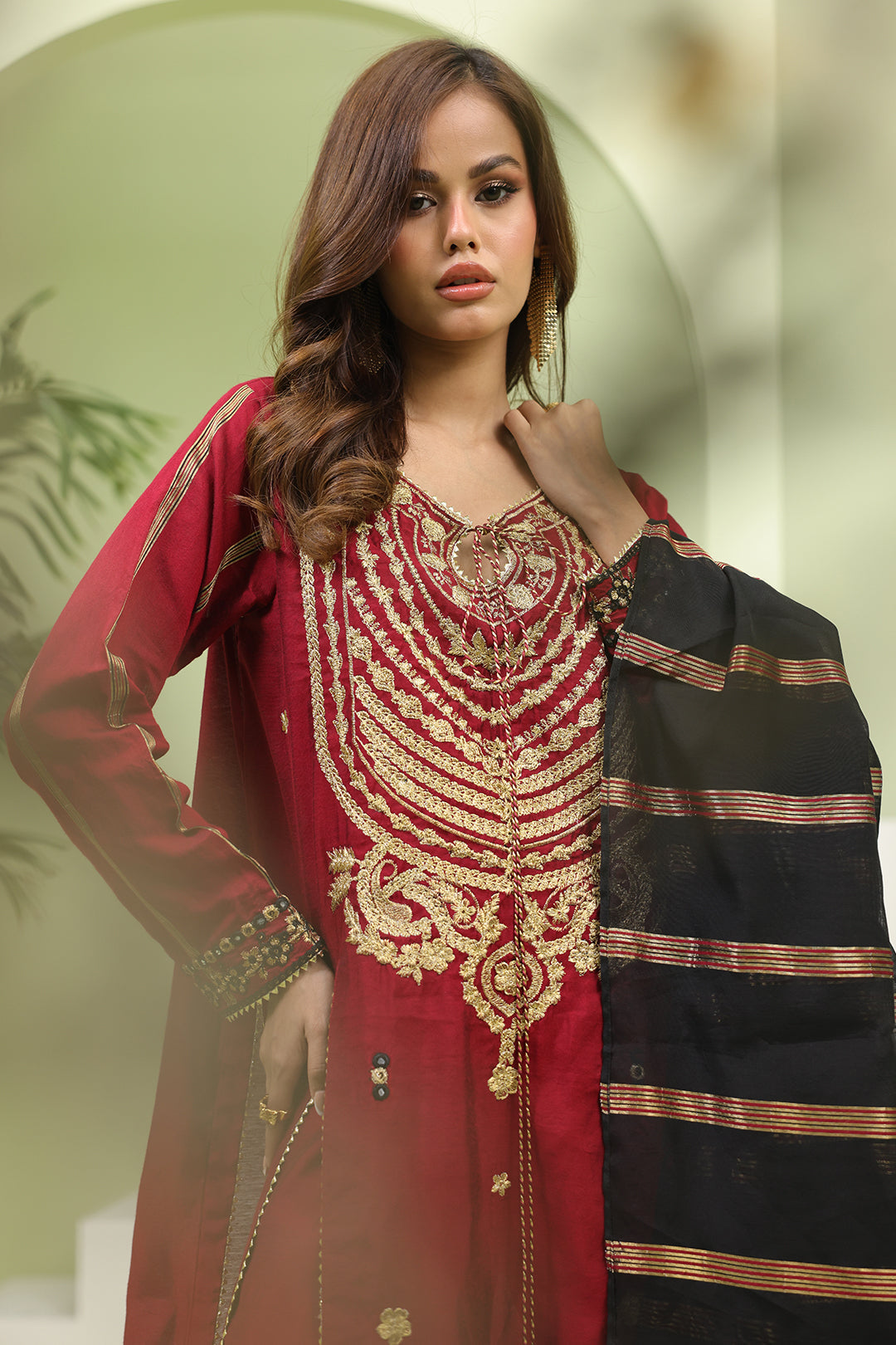 Zellbury | Unstitched 3 Piece Yarn | Embroidered Shirt Shalwar Dupatta - 1294 - House Of Zarish