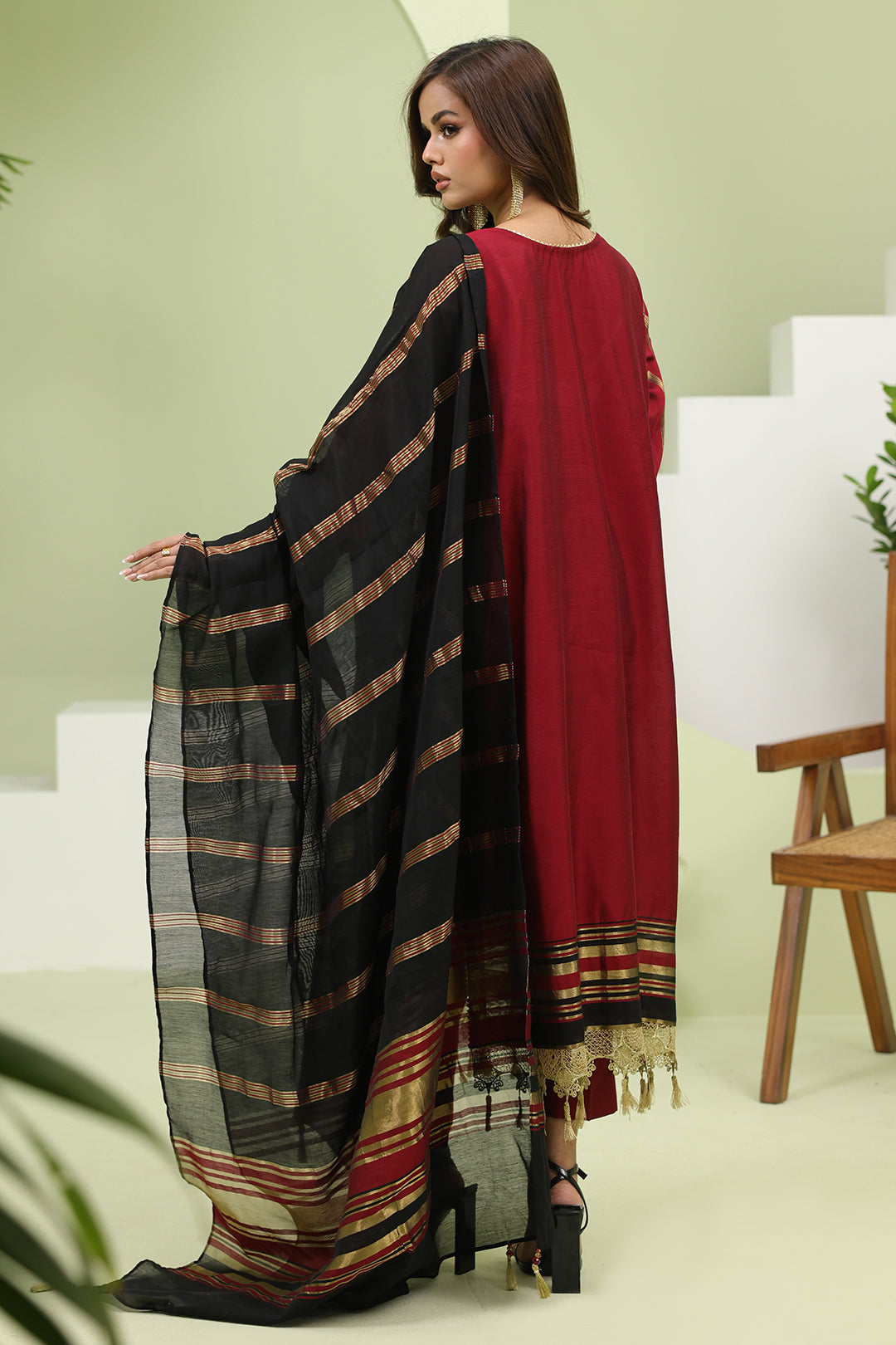 Zellbury | Unstitched 3 Piece Yarn | Embroidered Shirt Shalwar Dupatta - 1294 - House Of Zarish