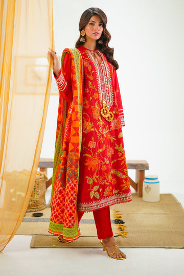 Zellbury | Unstitched 3 Piece Lawn | Embroidered Shirt Shalwar Dupatta - 1295 - House Of Zarish