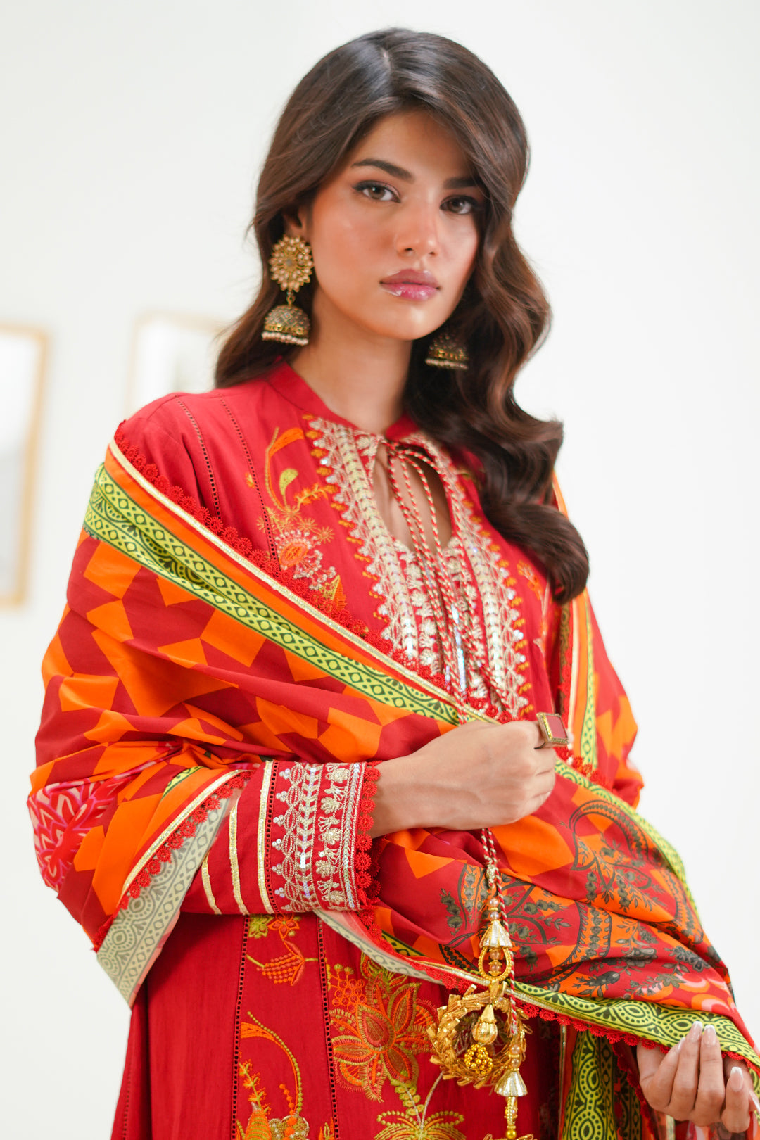 Zellbury | Unstitched 3 Piece Lawn | Embroidered Shirt Shalwar Dupatta - 1295 - House Of Zarish