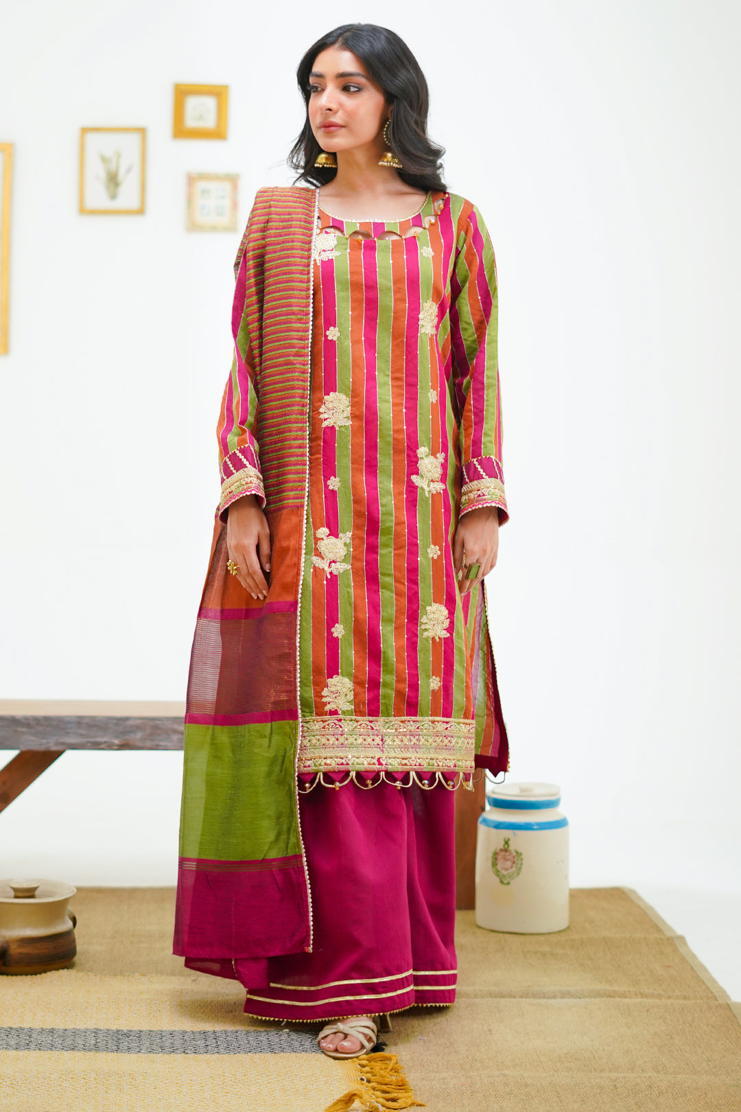 Zellbury | Unstitched 3 Piece Yarn | Embroidered Shirt Shalwar Dupatta - 1299 - House Of Zarish