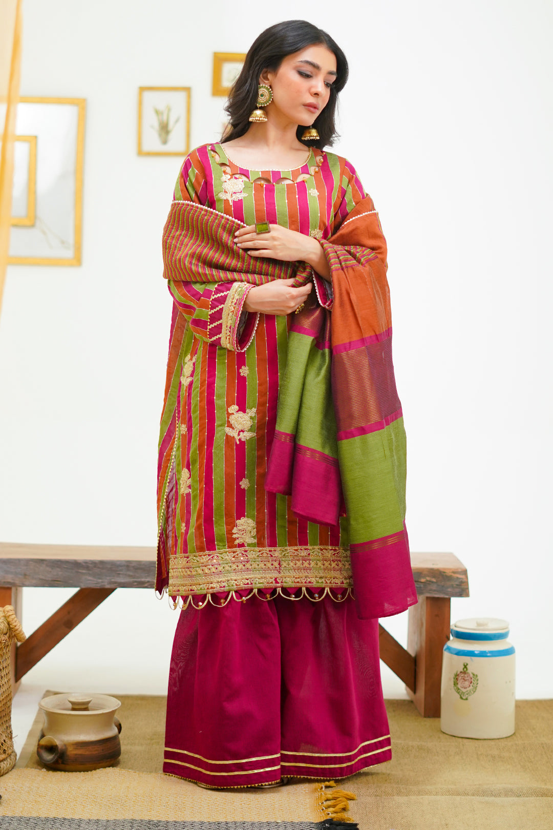 Zellbury | Unstitched 3 Piece Yarn | Embroidered Shirt Shalwar Dupatta - 1299 - House Of Zarish