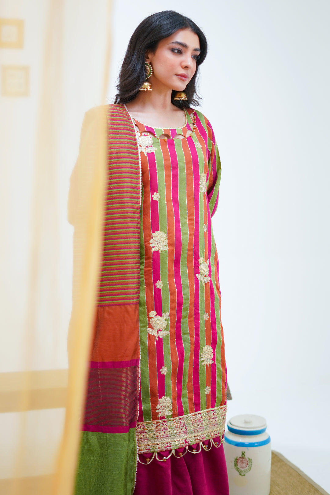 Zellbury | Unstitched 3 Piece Yarn | Embroidered Shirt Shalwar Dupatta - 1299 - House Of Zarish