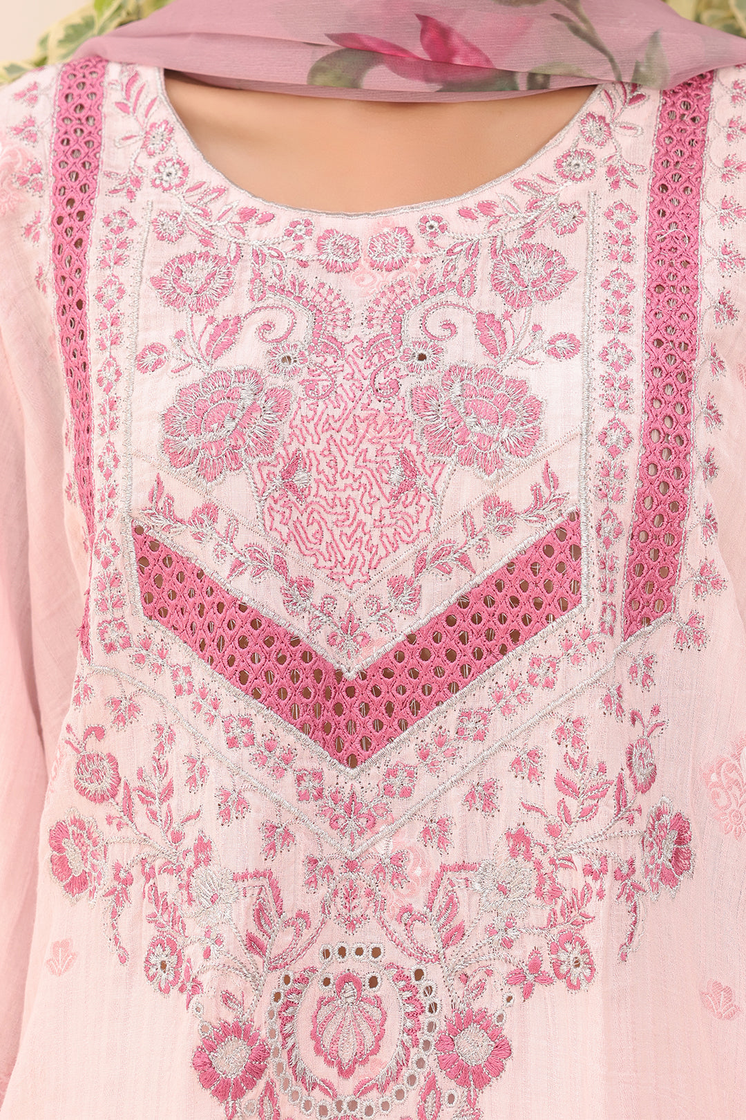 Zellbury | Unstitched 3 Piece Cambric | Embroidered Shirt Shalwar Dupatta - 1543 - House Of Zarish