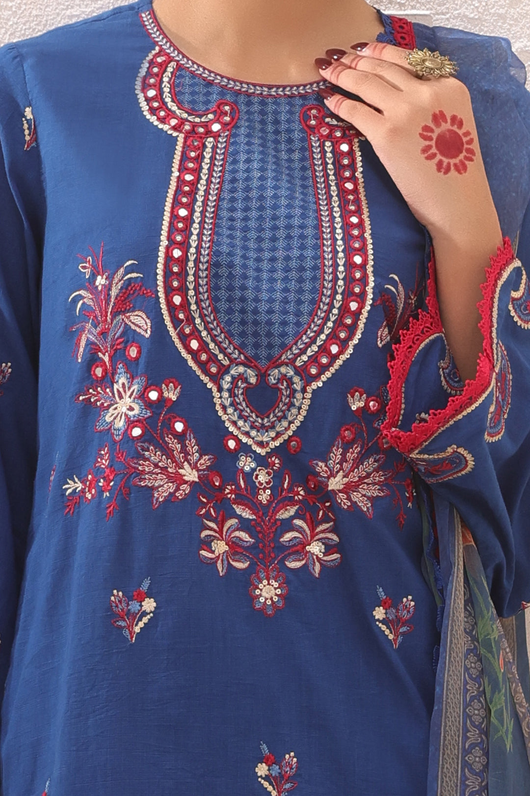 Zellbury | Unstitched 3 Piece Lawn | Embroidered Shirt Shalwar Dupatta - 1551 - House Of Zarish