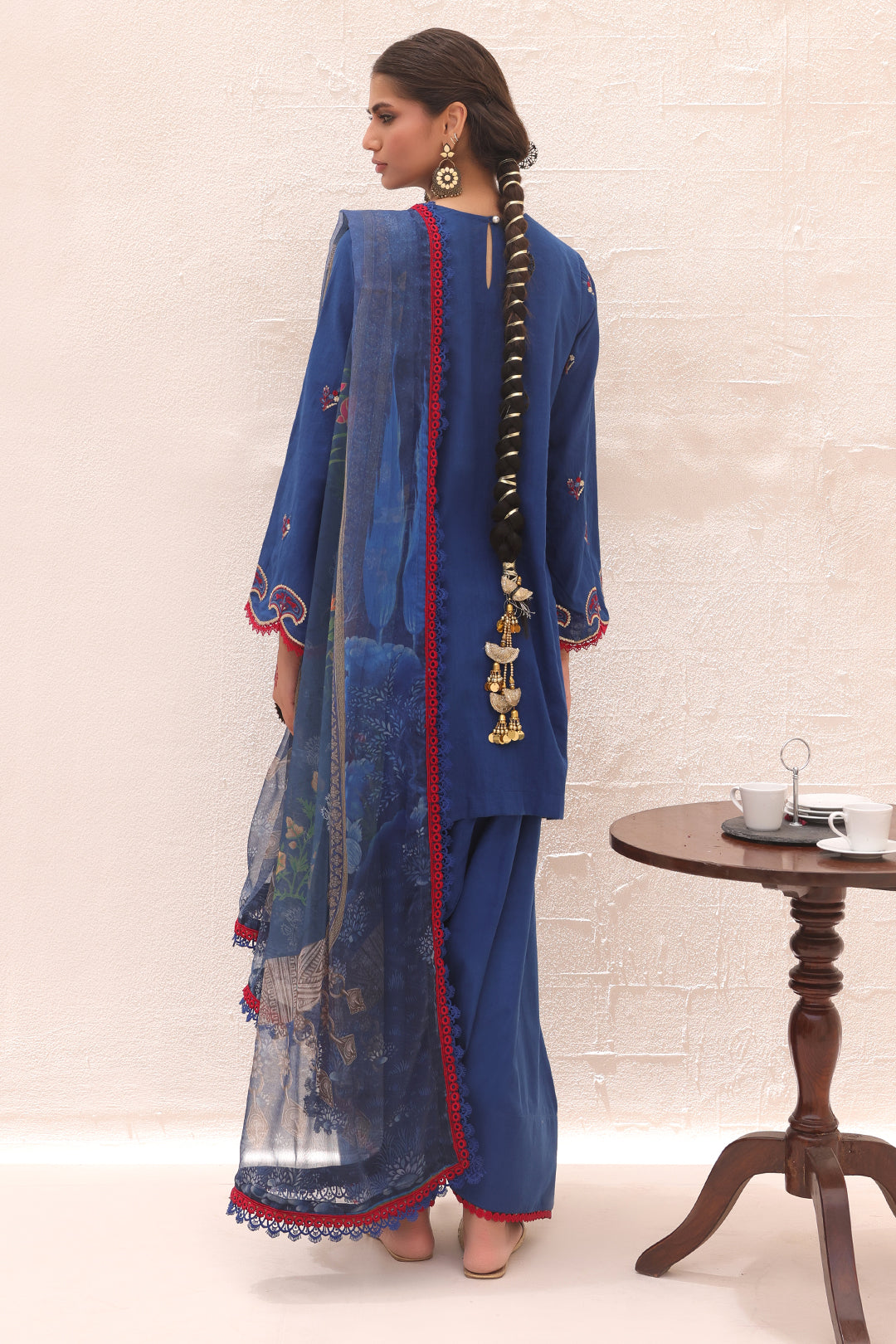 Zellbury | Unstitched 3 Piece Lawn | Embroidered Shirt Shalwar Dupatta - 1551 - House Of Zarish