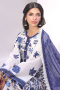 Zellbury | Unstitched 3 Piece Cambric | Embroidered Shirt Shalwar Dupatta - 1554 - Libasekhas