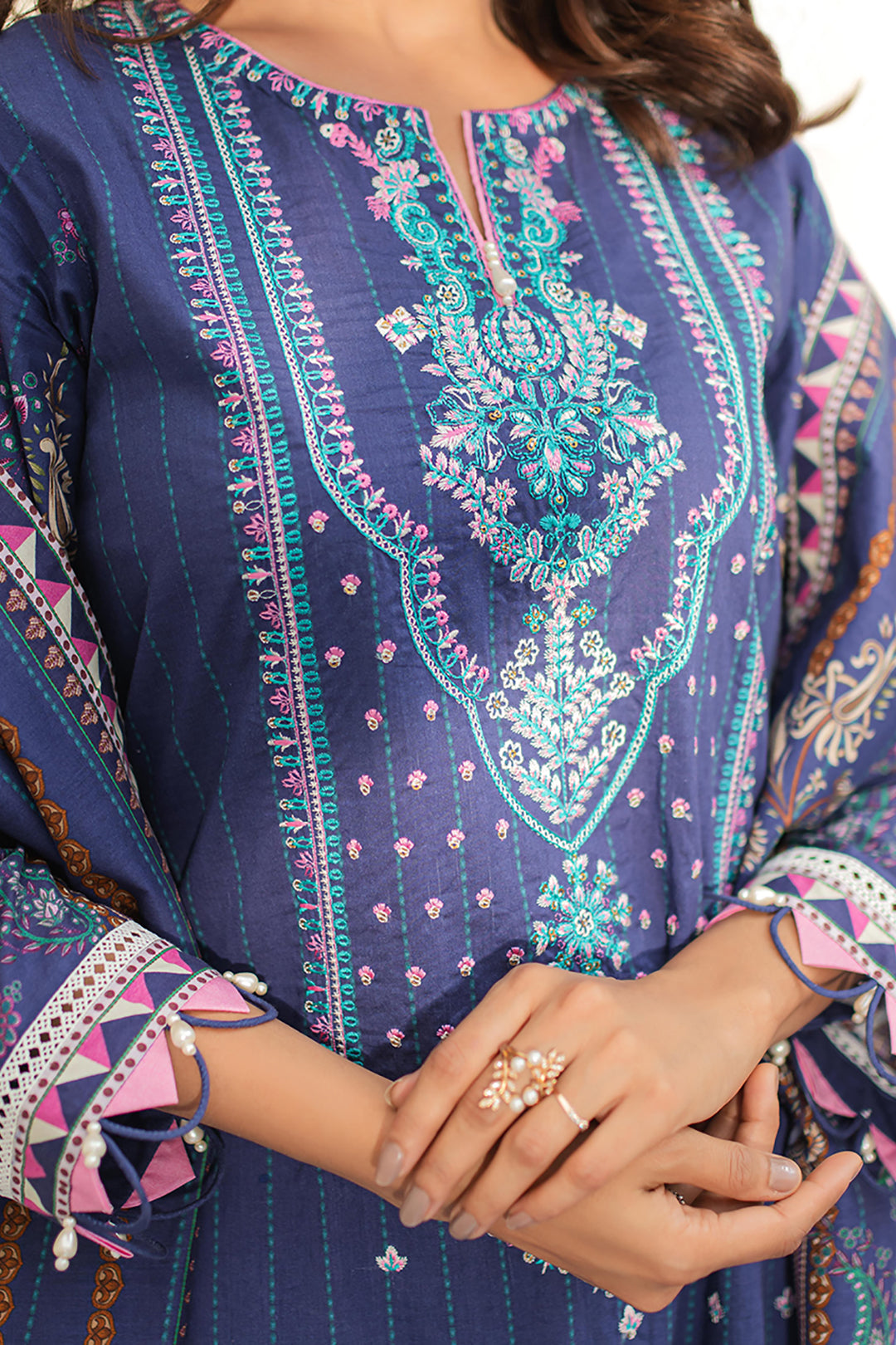 Zellbury | Unstitched 3 Piece Lawn | Embroidered Shirt Shalwar Dupatta - 1680 - House Of Zarish